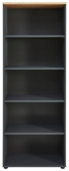PISARNIŠKI REGAL 75/197/38 cm barve grafita, hrast artisan