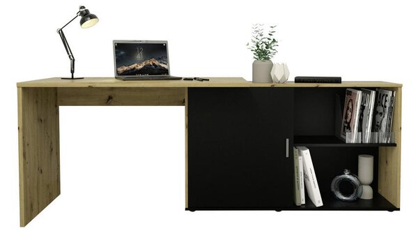KOMBINIRANA PISALNA MIZA leseni material črna, hrast artisan