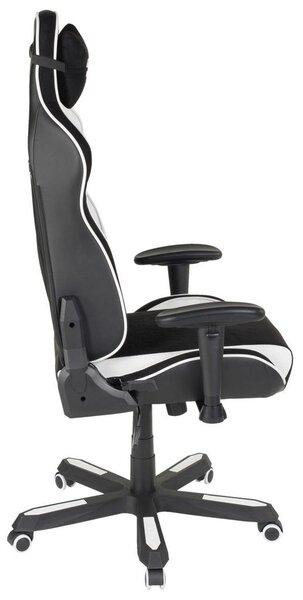 GAMING STOL tekstil črna, bela