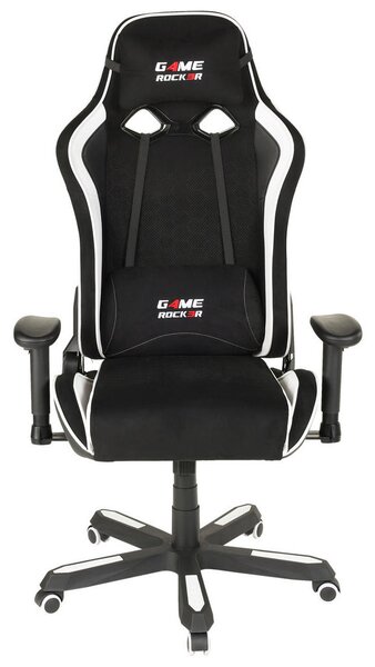 GAMING STOL tekstil črna, bela