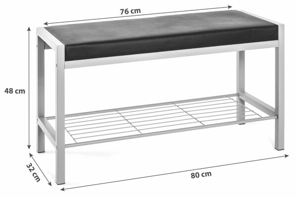 GARDEROBNA KLOP črna, barve aluminija