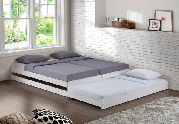 RAZTEGLJIVA POSTELJA 90 cm x 200 cm , bela