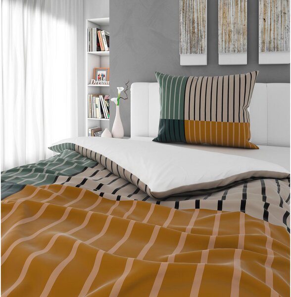 OBOJESTRANSKA POSTELJNINA HARMONY 140/200 cm saten večbarvno
