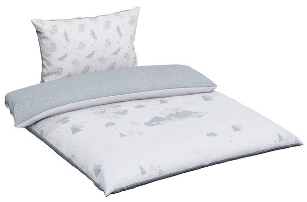 SET ZA OTROŠKO POSTELJICO Kleiner Drache 100/135 cm siva