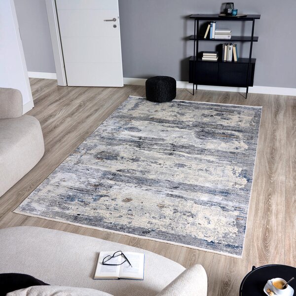 TKANA PREPROGA Neptun 80/150 cm tkano krem barve, črna