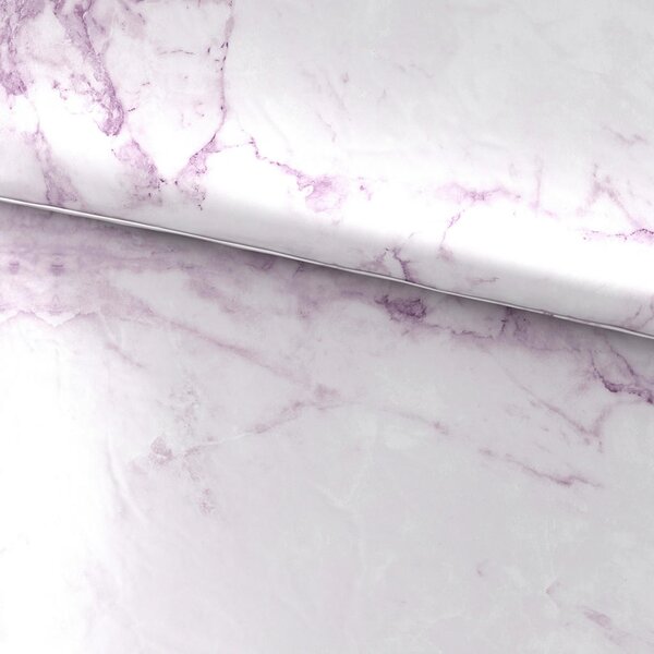 POSTELJNINA PINK MARBLE 140/200 cm saten svetlo siva