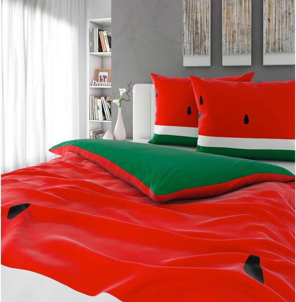 OBOJESTRANSKA POSTELJNINA WATERMELON 220/240 cm saten večbarvno
