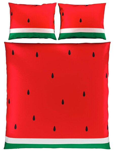 OBOJESTRANSKA POSTELJNINA WATERMELON 220/240 cm saten večbarvno