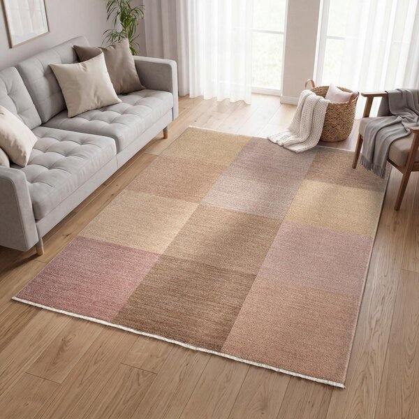 Mömax Tkana Preproga Urban Square, Roza/večbarvno, Ca. 80/150 Cm