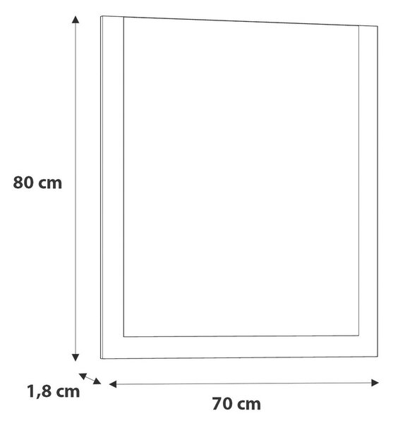 OGLEDALO, 70/80/1,8 cm leseni material