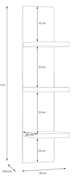 REGALNA POLICA 30/135/29,6 cm barve hrasta