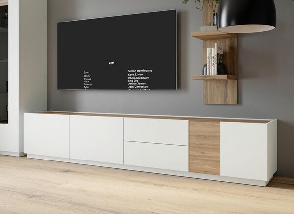 TV-ELEMENT barve hrasta, svetlo siva