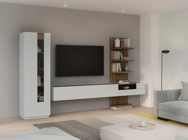 TV-ELEMENT barve hrasta, svetlo siva