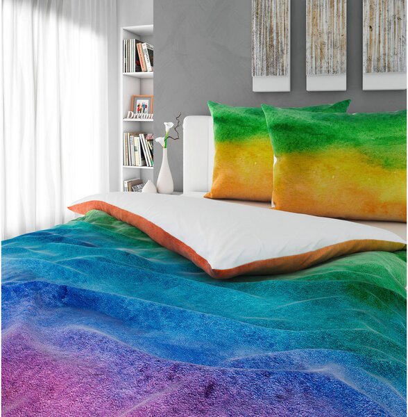 OBOJESTRANSKA POSTELJNINA RAINBOW 200/260 cm saten večbarvno