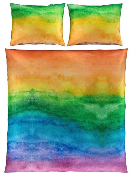 OBOJESTRANSKA POSTELJNINA RAINBOW 200/260 cm saten večbarvno