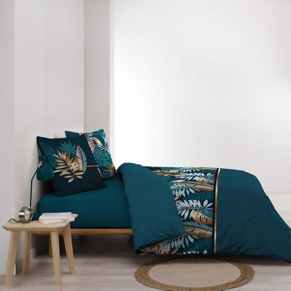 Modra bombažna posteljnina za zakonsko posteljo/podaljšana 240x220 cm Alianor – douceur d'intérieur