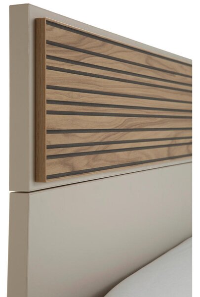 POSTELJA 120 cm x 200 cm , leseni material barve hrasta, bež