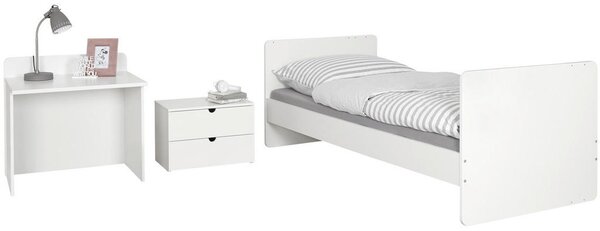 OTROŠKA POSTELJICA All in One bukev masivno 205/75/95 cm bela