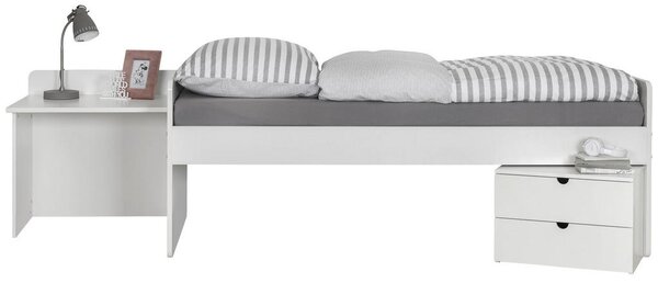 OTROŠKA POSTELJICA All in One bukev masivno 205/75/95 cm bela
