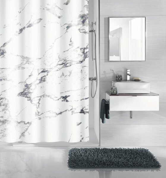 KOPALNIŠKA ZAVESA MARBLE 180/200 cm bela