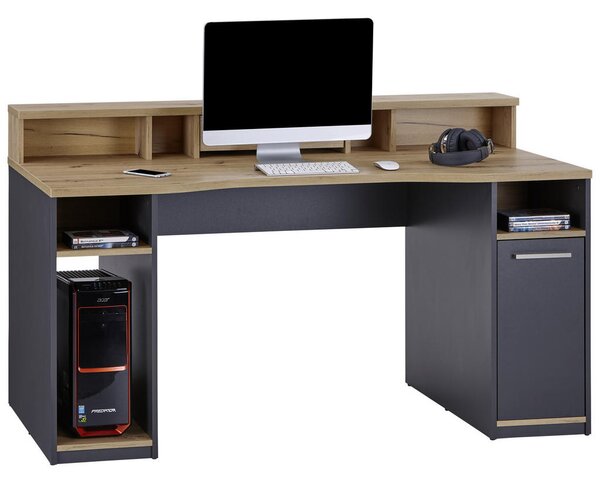 GAMING MIZA leseni material antracit, barve hrasta