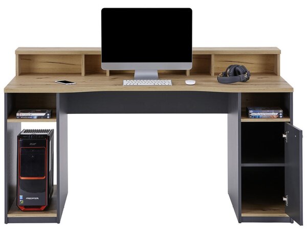 GAMING MIZA leseni material antracit, barve hrasta