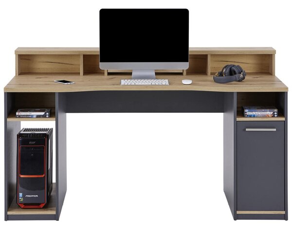 GAMING MIZA leseni material antracit, barve hrasta