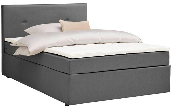 POSTELJA Z VZMETNICO 120 cm x 200 cm , les, leseni material, tekstil siva