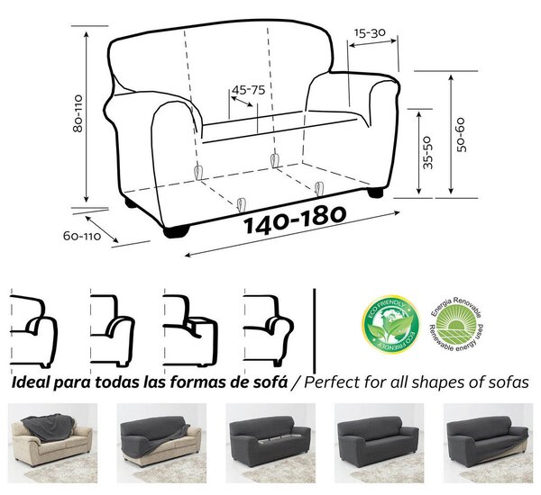 PREVLEKA ZA DVOSED NORA 140-180/80-110/60-110 cm temno siva