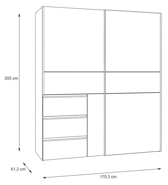 OMARA Z DRSNIMI VRATI, bela, barve aluminija