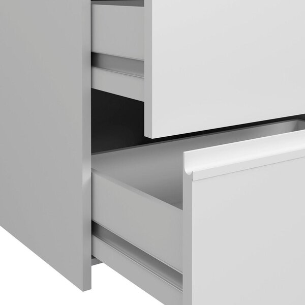 OMARA Z DRSNIMI VRATI, bela, barve aluminija