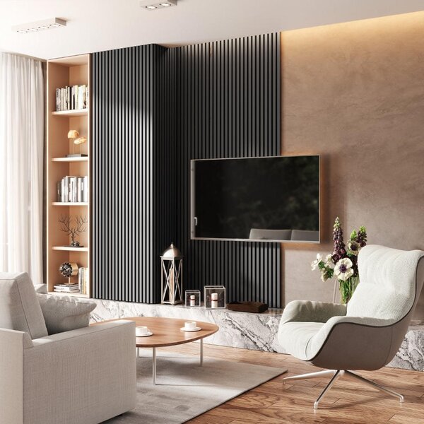 AKUSTIČNI MDF PANEL GRAFIT GRAFIT 30/260 cm temno siva