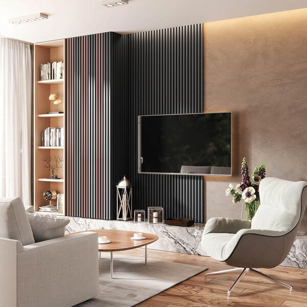 AKUSTIČNI MDF PANEL GRAFIT GRAFIT 30/260 cm temno siva