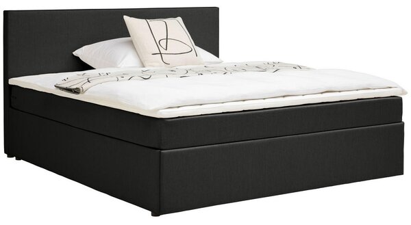 POSTELJA Z VZMETNICO 160 cm x 200 cm , les, tekstil, leseni material siva