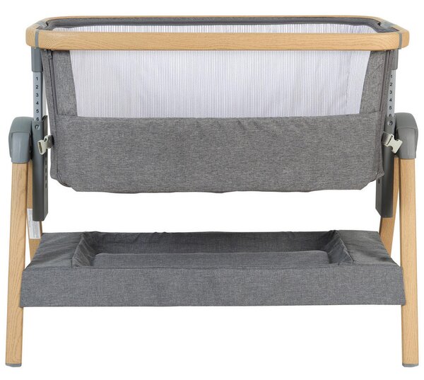 OBPOSTELJNA POSTELJICA Elegance 102/54/69-81 cm naravne barve, temno siva