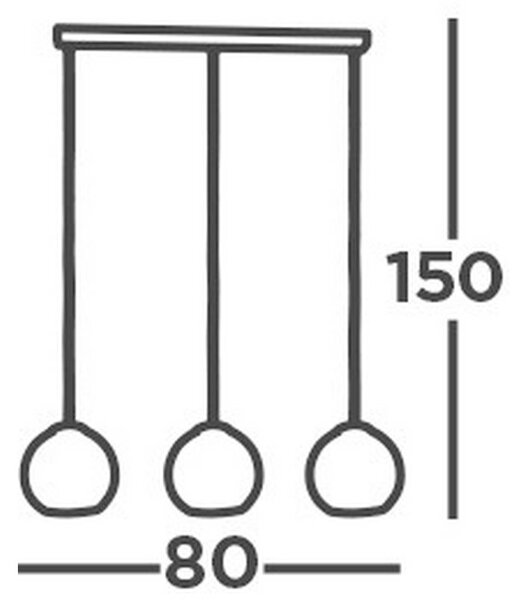 VISEČA SVETILKA Balls 86/20/150 cm E27