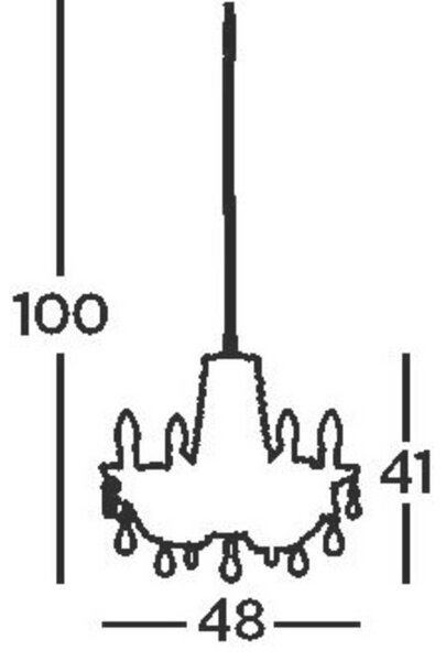 KRISTALNA VISEČA SVETILKA 48/120 cm E14