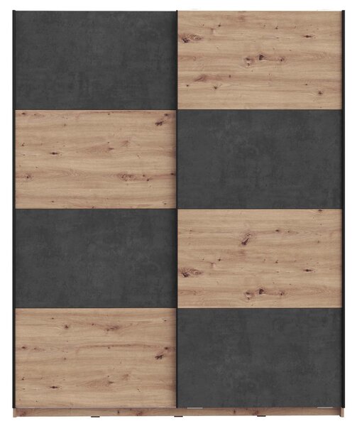 OMARA Z DRSNIMI VRATI, temno siva, hrast artisan
