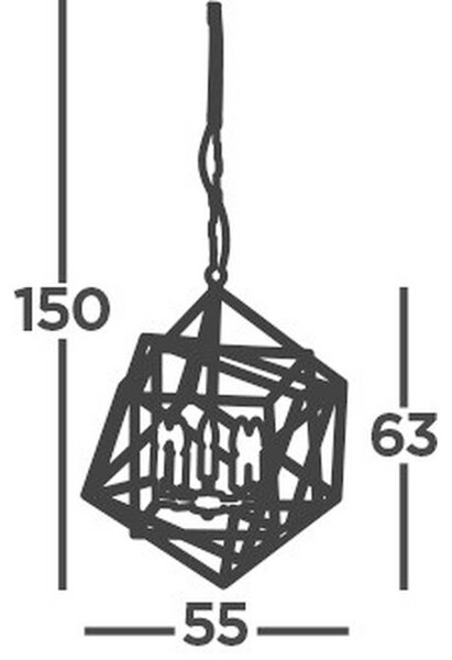 VISEČA SVETILKA Cube 55/150 cm E14