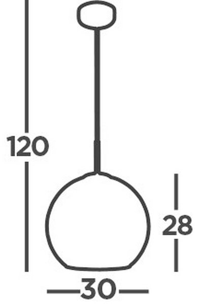 VISEČA SVETILKA Amsterdam 30/120 cm E27