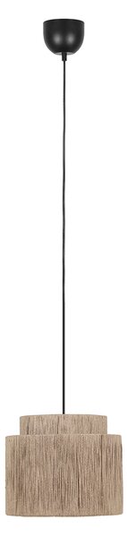Japandi viseča svetilka črna z rjavo vrvjo 31cm - Smilla