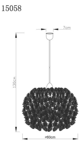 VISEČA SVETILKA 60/130 cm E27