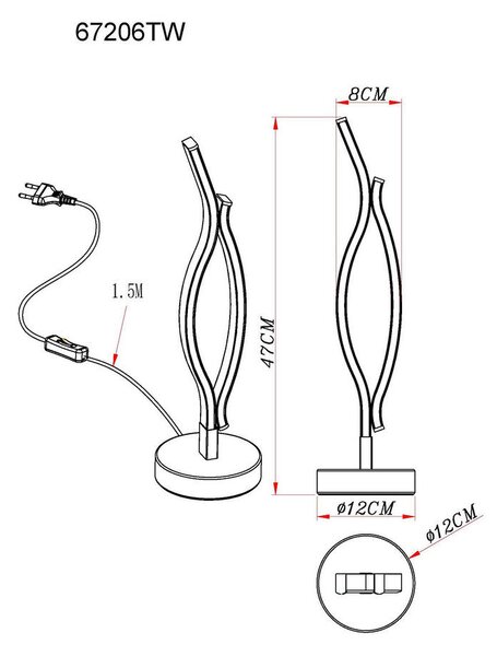 NAMIZNA LED-SVETILKA GERONIMO 12/47 cm