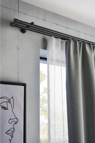 SET ZA DROG ZA ZAVESE 120 cm črna