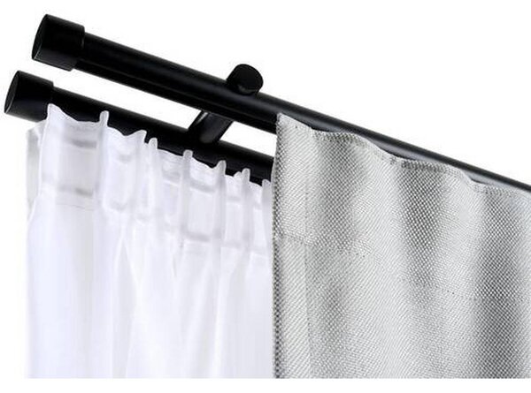 SET ZA DROG ZA ZAVESE SIENNA 240 cm črna