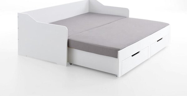 POSTELJA 90/180 cm x 200 cm , leseni material bela