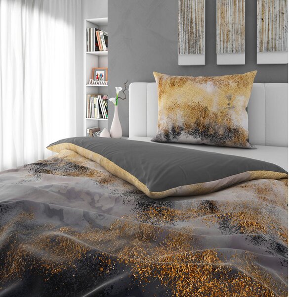 OBOJESTRANSKA POSTELJNINA MARBLE 140/200 cm saten večbarvno