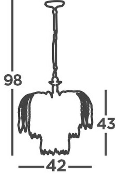 KRISTALNA VISEČA SVETILKA Waterfall 42/98 cm E14