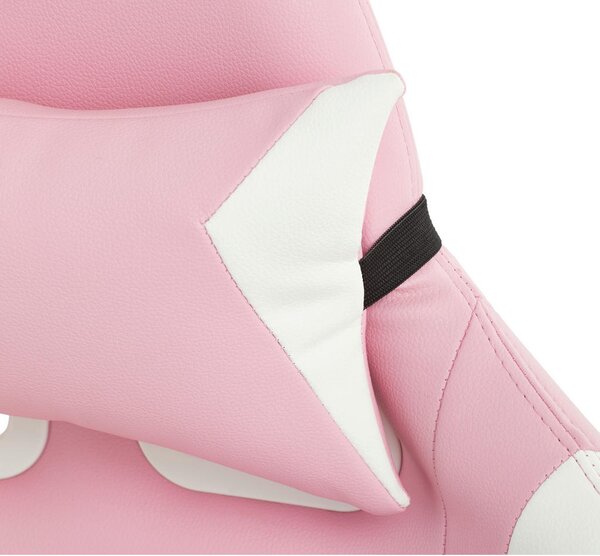 GAMING STOL umetna masa, tekstil bela, pink