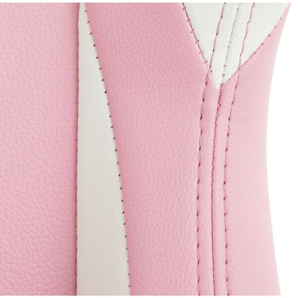 GAMING STOL umetna masa, tekstil bela, pink